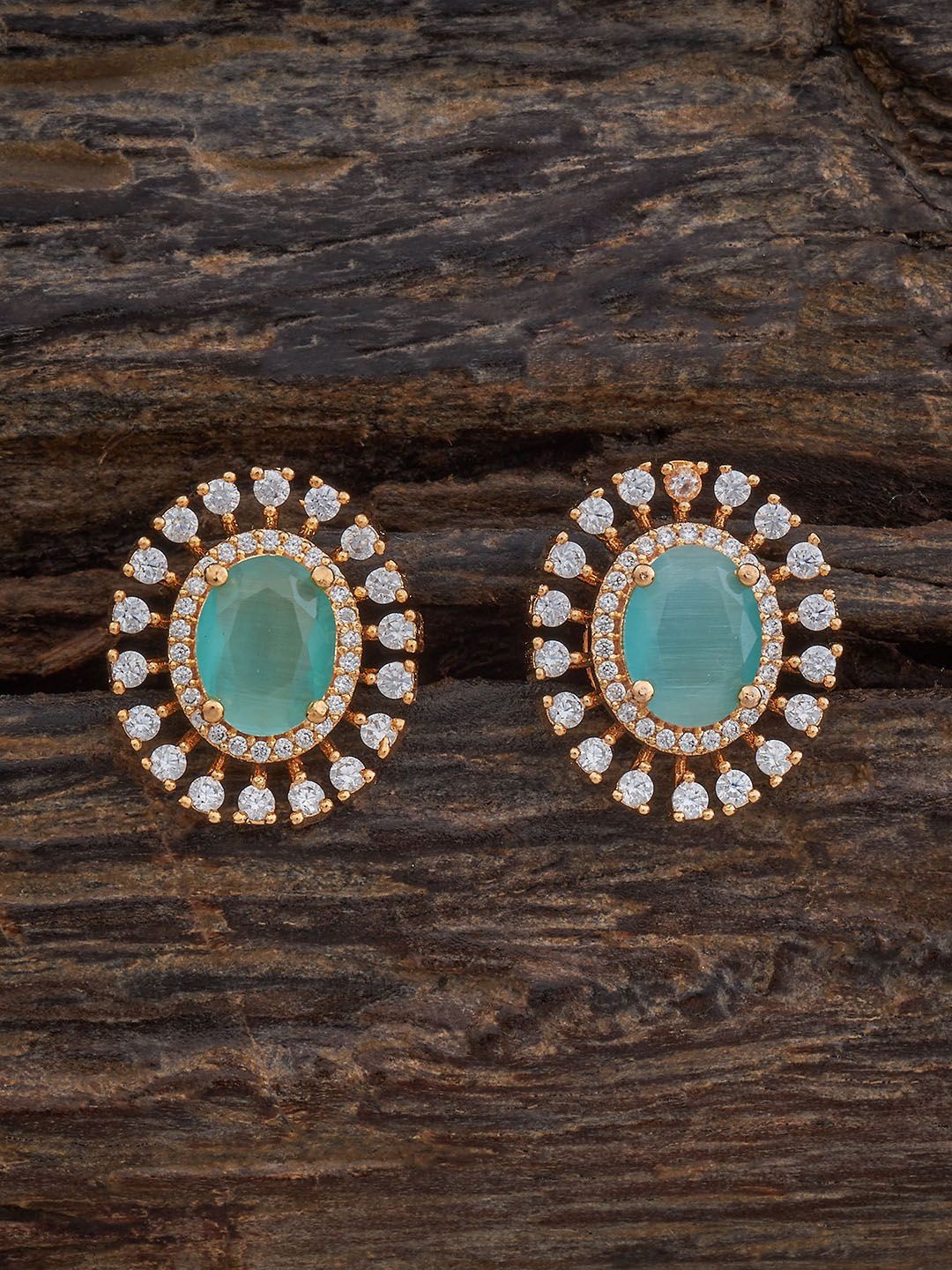 

Kushal's Fashion Jewellery Gold-Plated Circular Zircon Studs