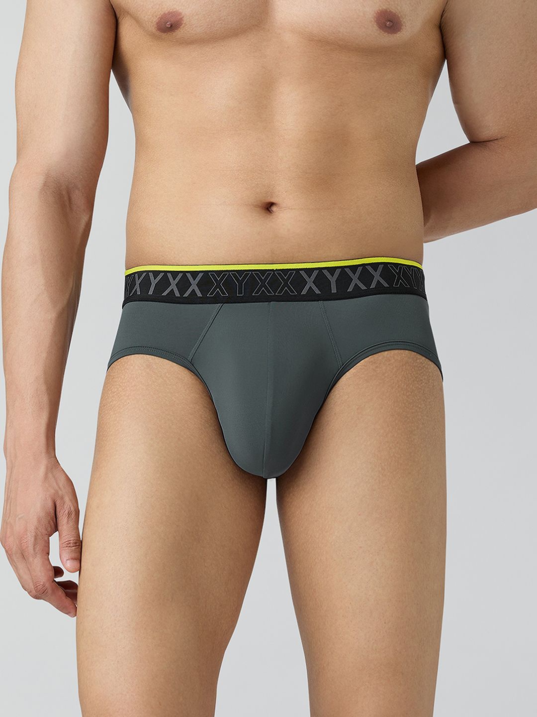 

XYXX Men Solid Zest Tactel Pop Briefs Underwear, Grey