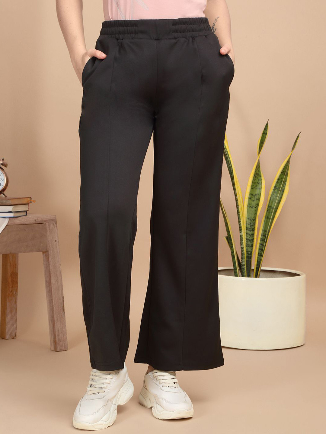 

Sweet Dreams Women Flared Trousers, Black