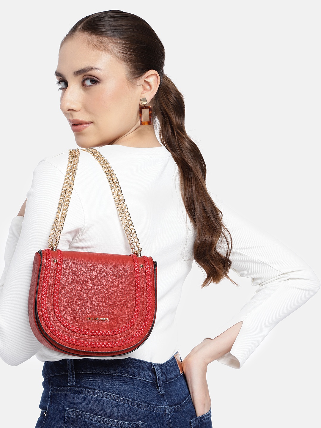 

Van Heusen Structured Sling Bag, Red
