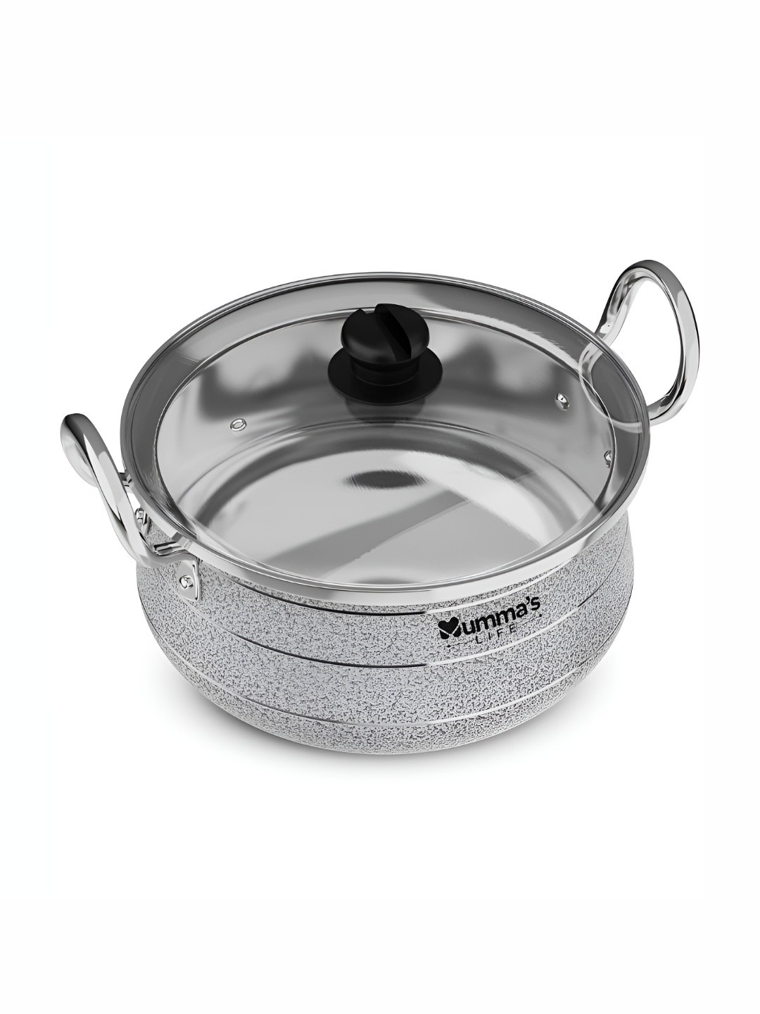 

Mumma's Life Grey Dishwasher Safe Nonstick Aluminium Cooking Handi 4L