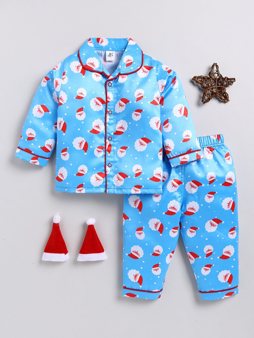 

Clt.s Unisex Kids Graphic Printed Night suit, Blue