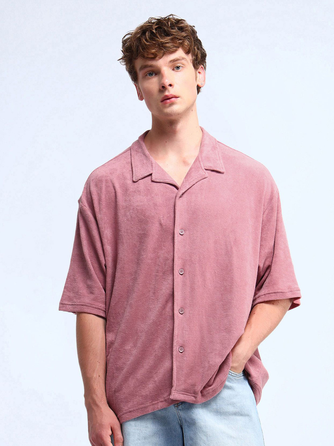

Flying Machine Oversized Fit Casual Shirt, Pink