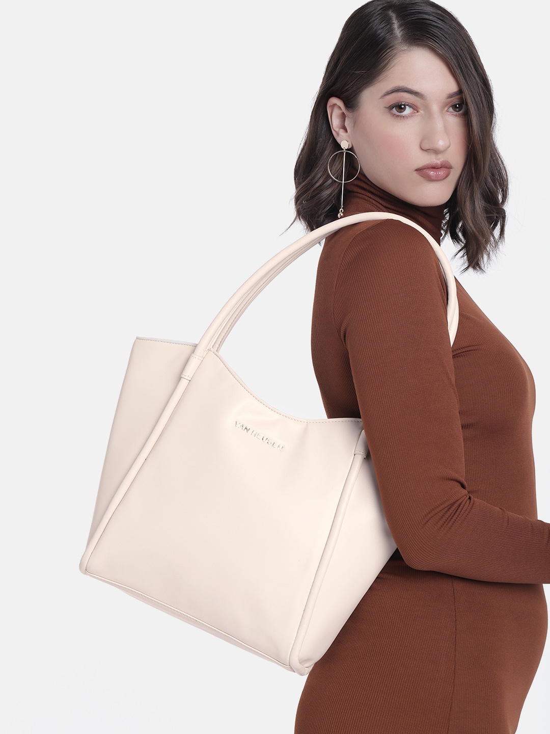 

Van Heusen Solid Shoulder Bag, Off white