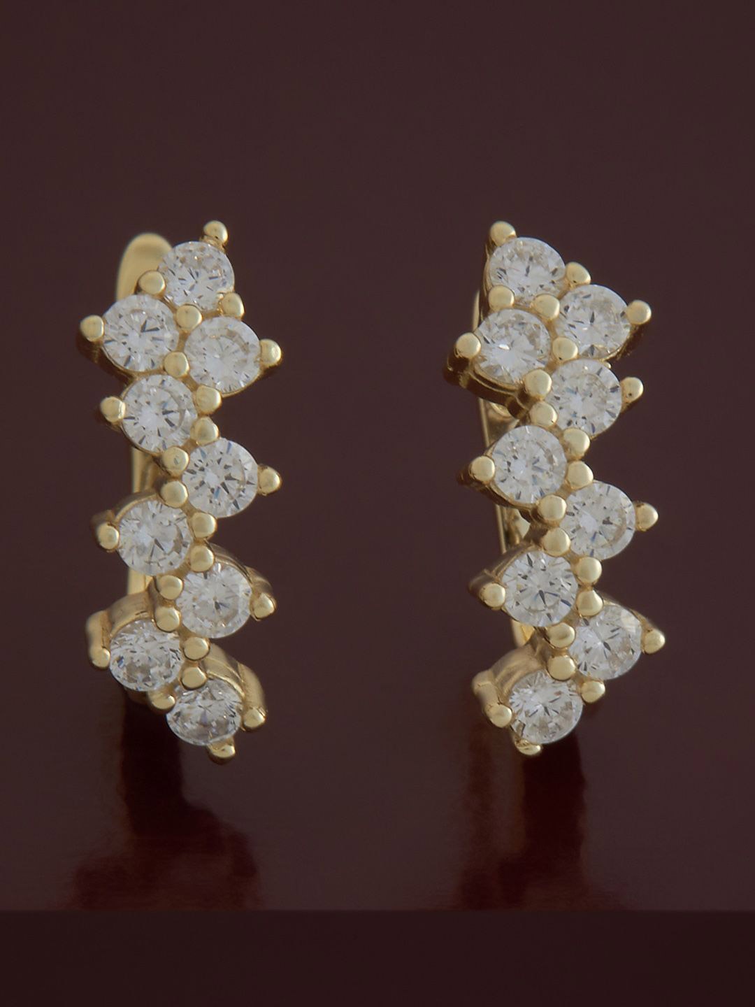 

Kushal's Fashion Jewellery Sterling Silver Zircon Gold-Plated Hoop Earrings