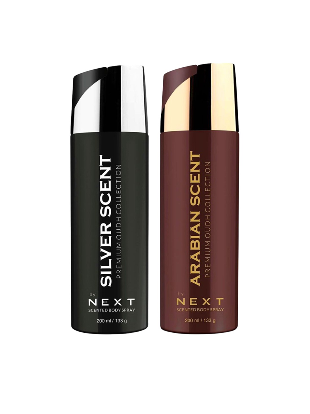 

NEXT CARE Set Of 2 Arabian & Silver Deodorant Body Spray - 200 ml Each, Black