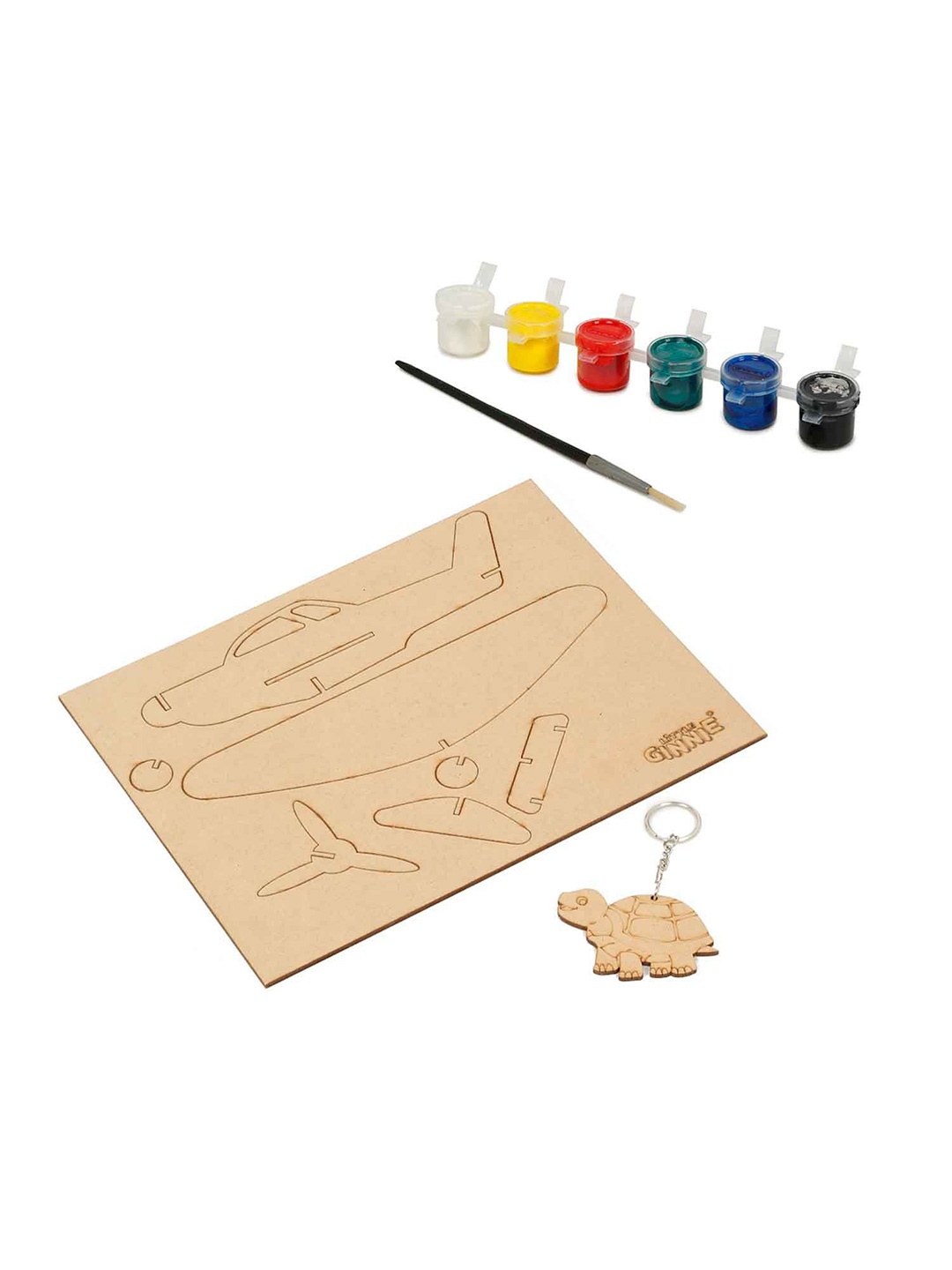 

LITTLE GINNIE Kids Jet Aeroplane DIY KIT Puzzle, Brown