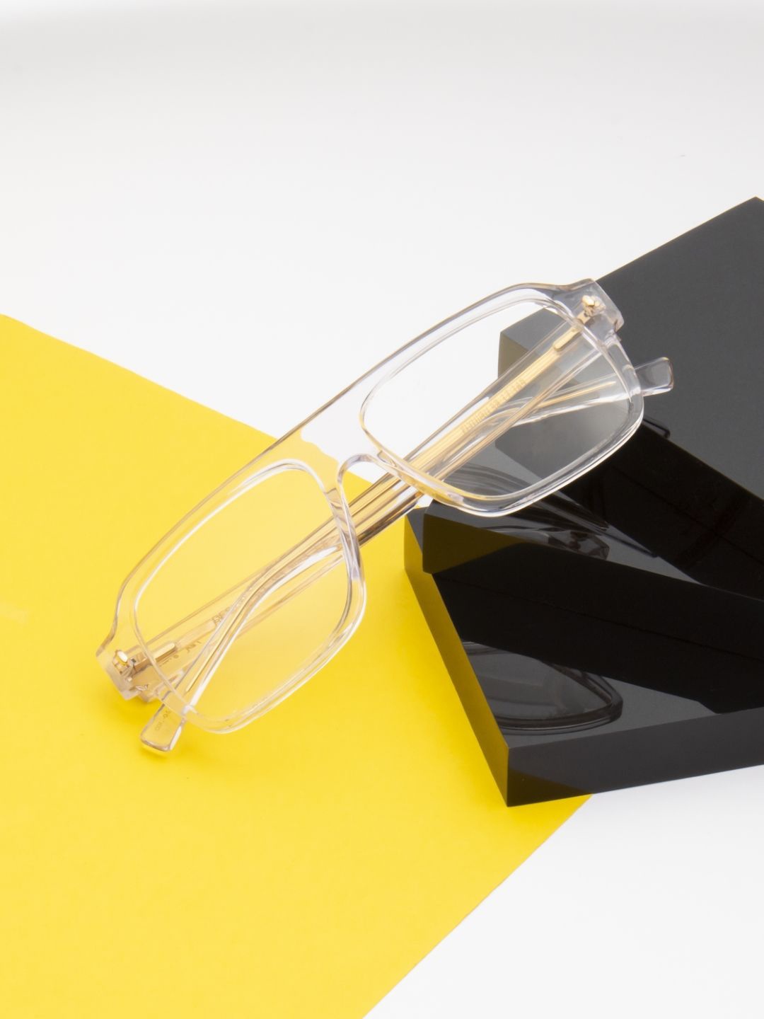 

Ted Smith Unisex 100% Acetate Full Rim Oversized Frames, Transparent