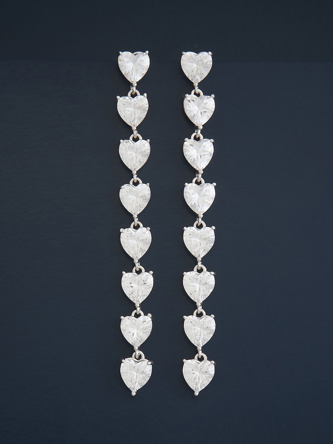 

Kushal's Fashion Jewellery Sterling Silver Zircon Rhodium-Plated Drop Earrings