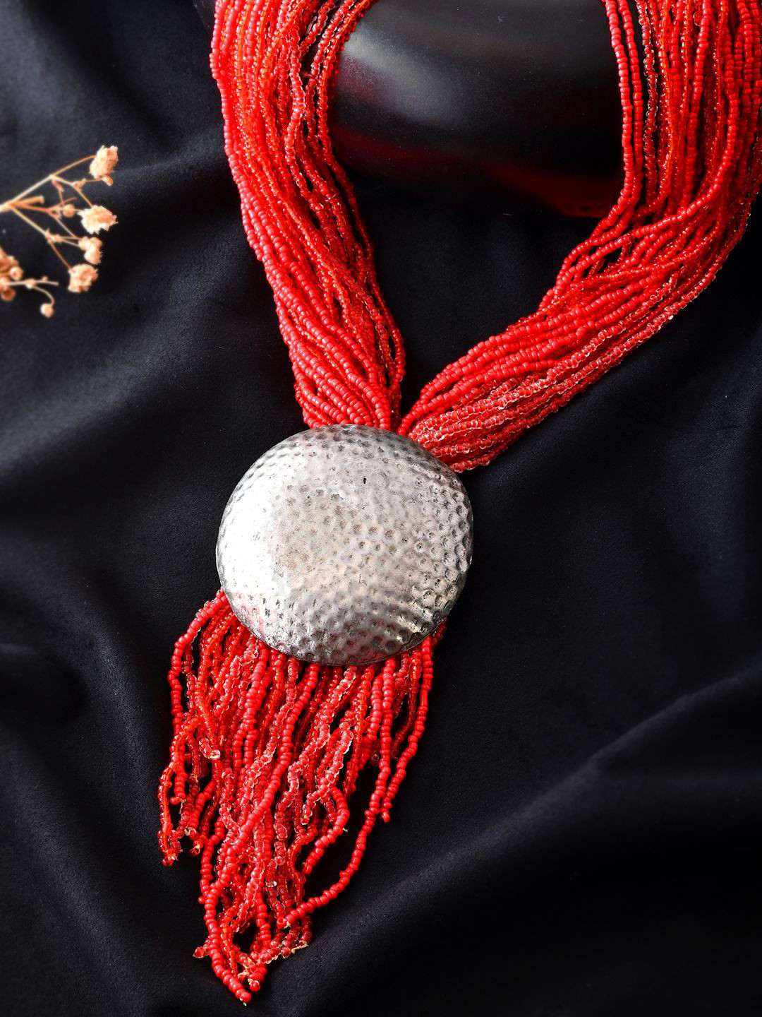 

RICHEERA Silver-Plated Beaded Antique Necklace