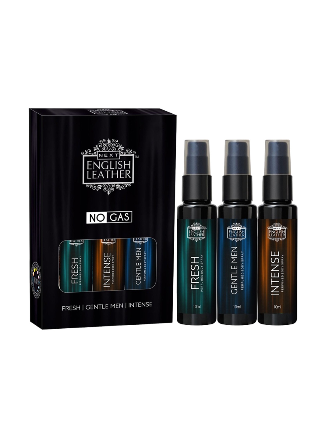 

NEXT CARE Set Of 6 Fresh, Gentle Men & Intense Perfumed Body Spray - 10 ml Each, Black