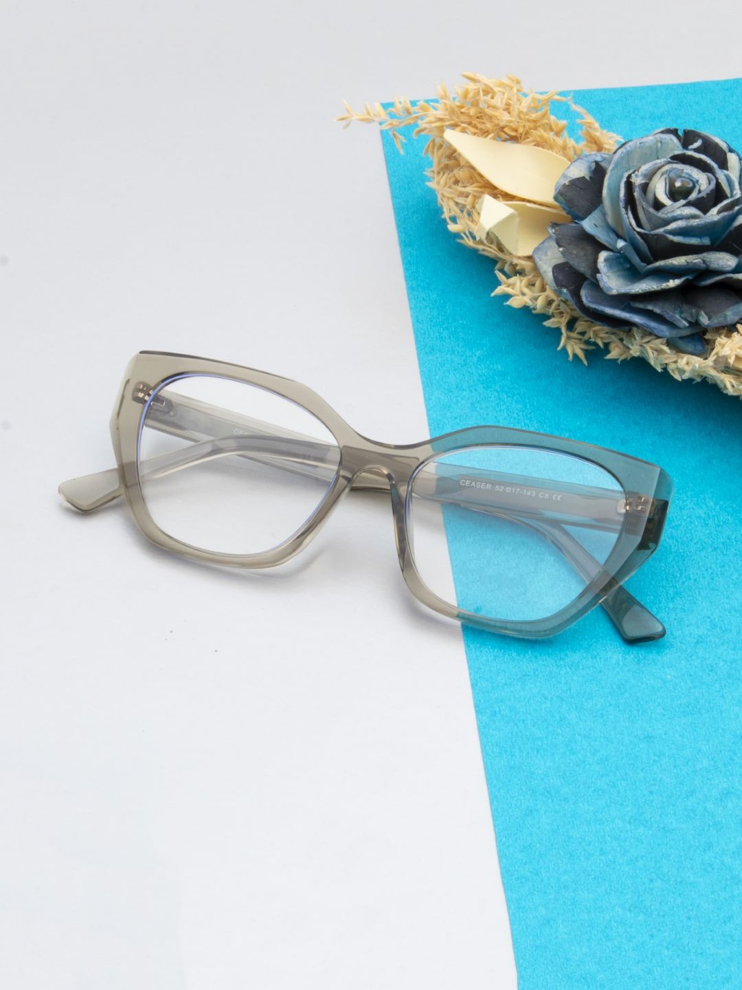 

Ted Smith Unisex Full Rim Cateye Frames, Grey
