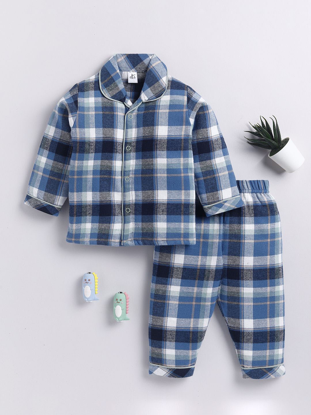 

Clt.s Kids Pure Cotton Printed Night suit, Blue