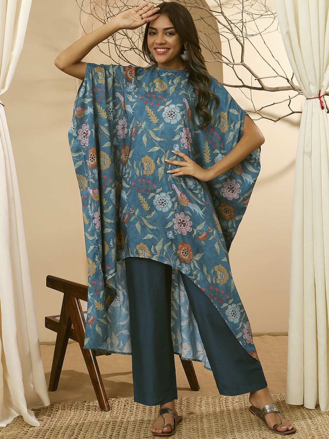 

Stylefables Printed Short Sleeve Tunic & Trouser, Blue