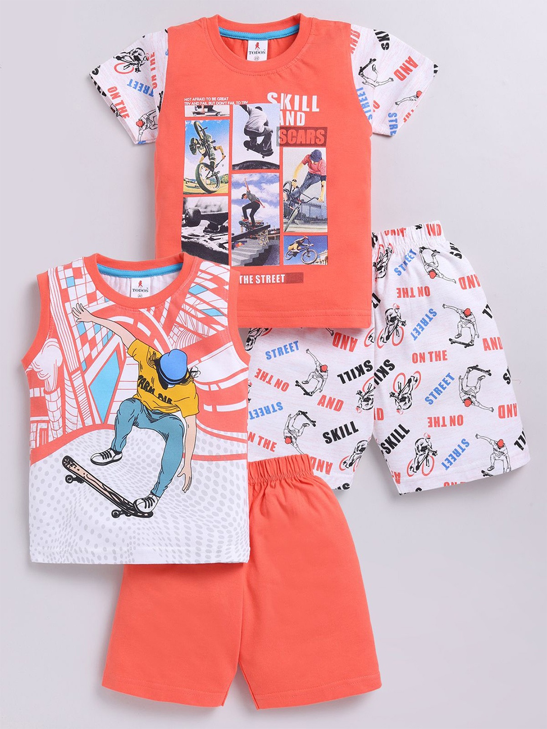 

Annie Boys Printed T-shirt with Shorts, White