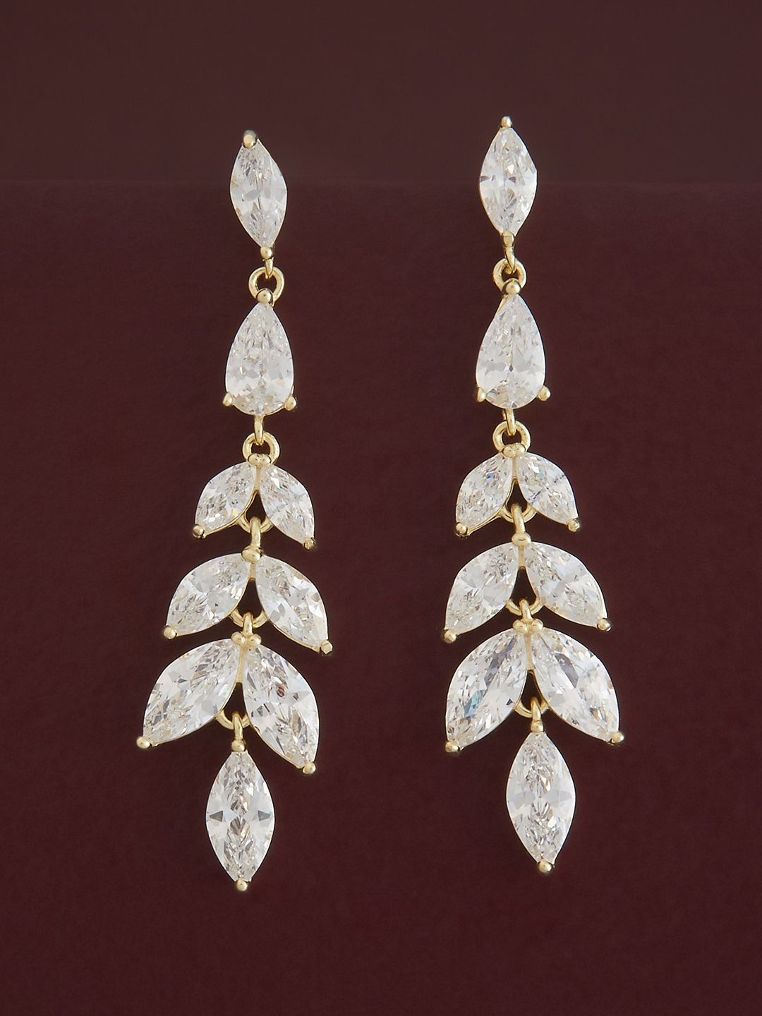 

Kushal's Fashion Jewellery Sterling Silver Zircon Gold-Plated Drop Earrings