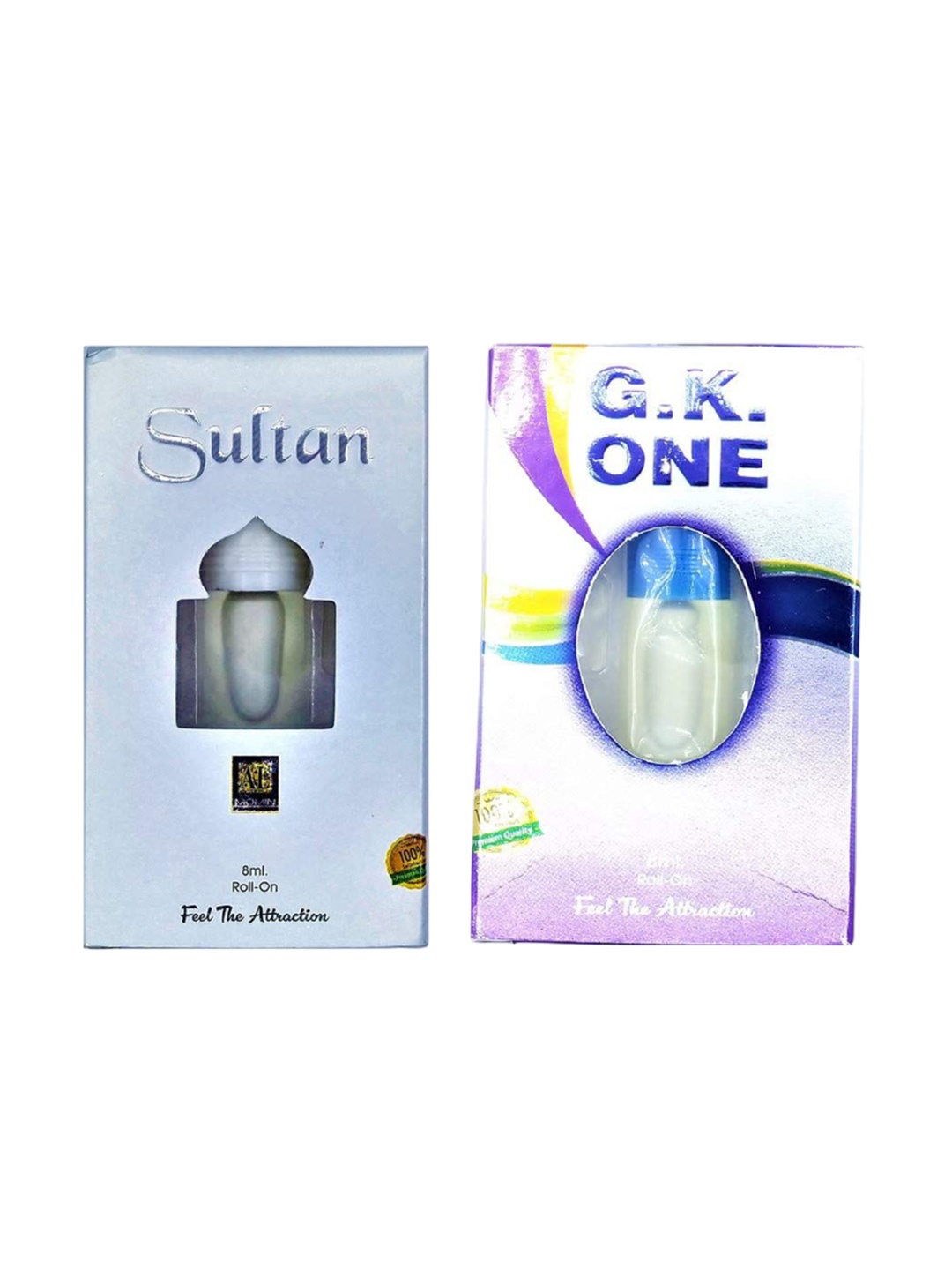 

RAVIOUR LIFESTYLE Set Of 2 G.K One & Sultan 100% Pure and Non Alcoholic Attar - 8 ml Each, Transparent