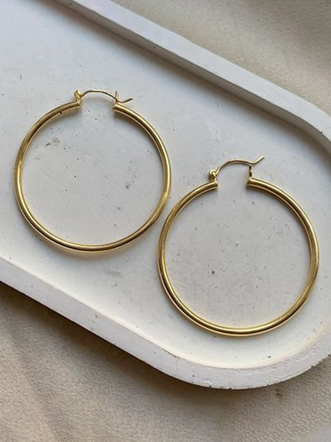 

Anushka Jain Jewellery 925 Sterling Silver Gold Plated Circular Hoop Earrings