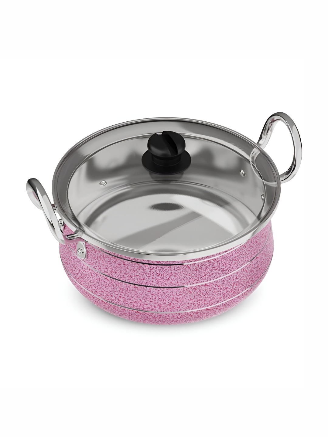 

Mumma's Life Pink Dishwasher Safe Aluminium Nonstick Cooking Handi 4L