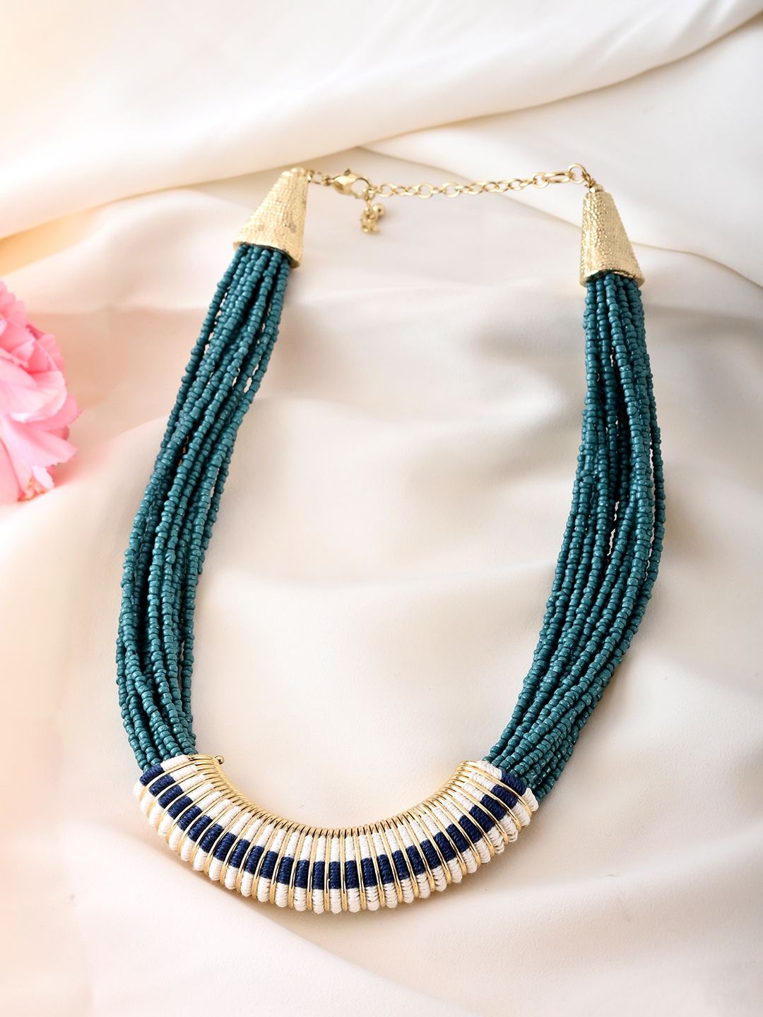 

RICHEERA Gold-Plated Beaded Layered Necklace