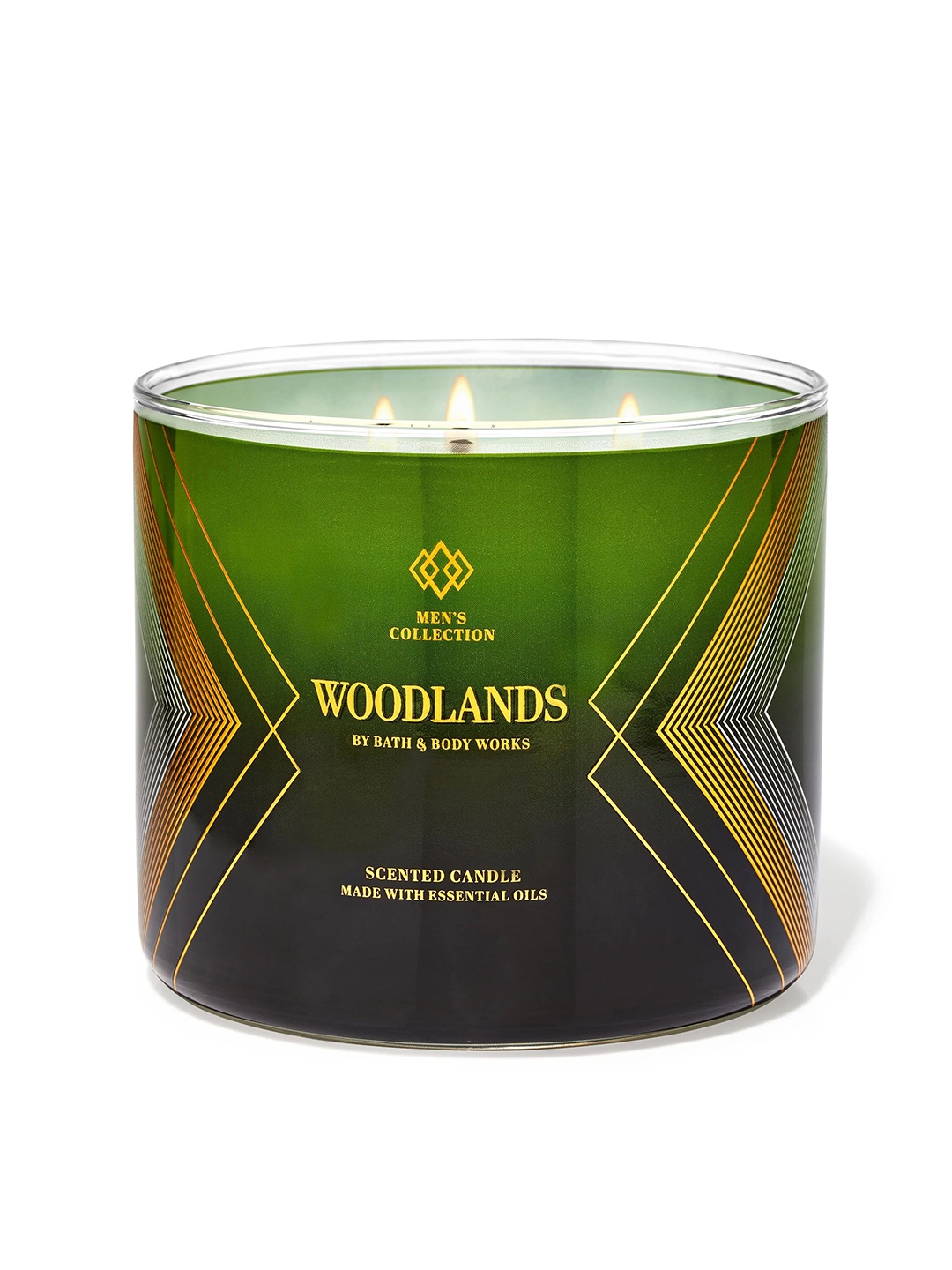 

Bath & Body Works Woodlands Scented 3-Wick Candle - 411g, Green