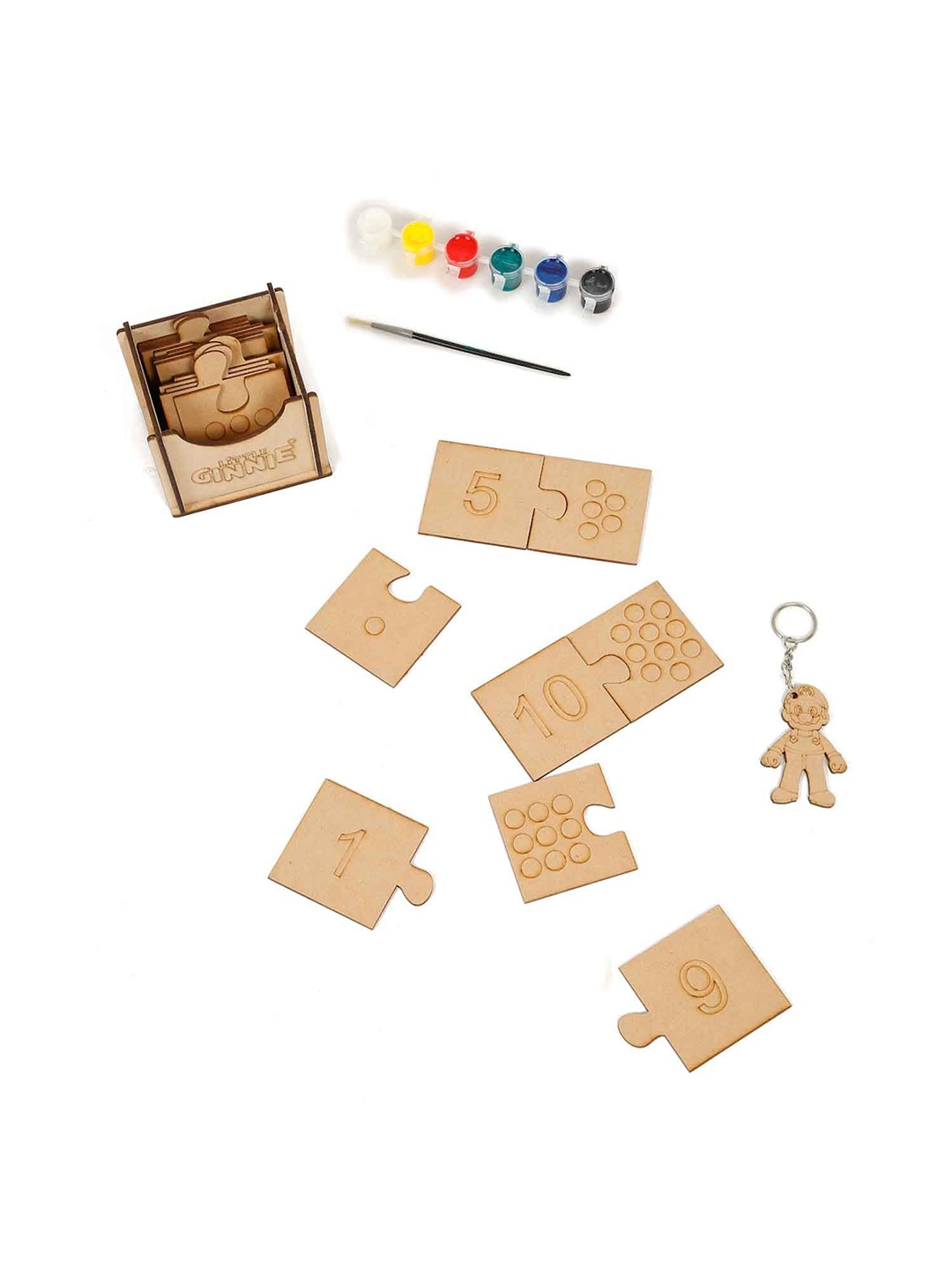 

LITTLE GINNIE Kids Math DIY Kit Puzzle, Brown