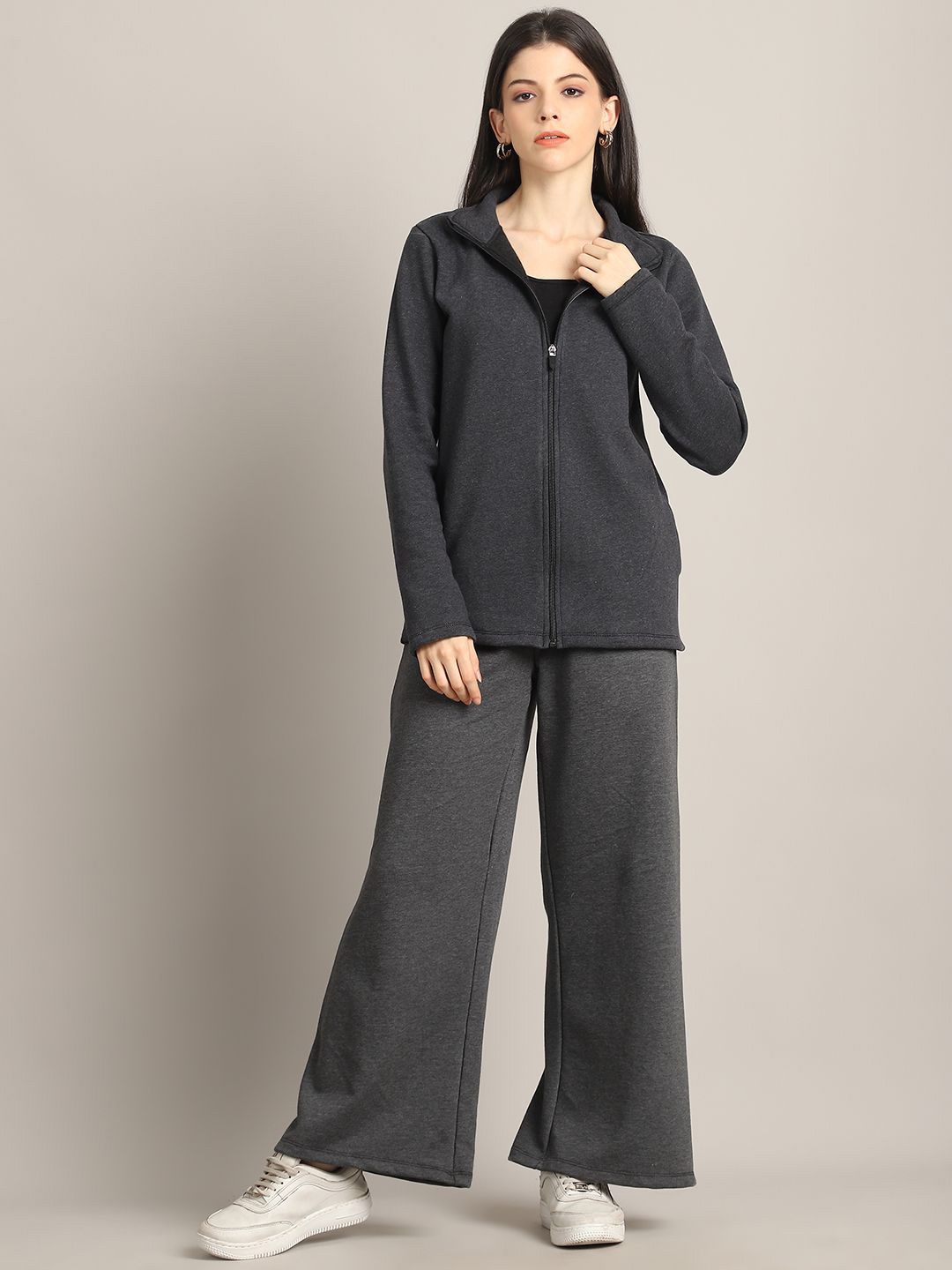 

Rute Women Pure Cotton Mid-Rise Tracksuits, Grey