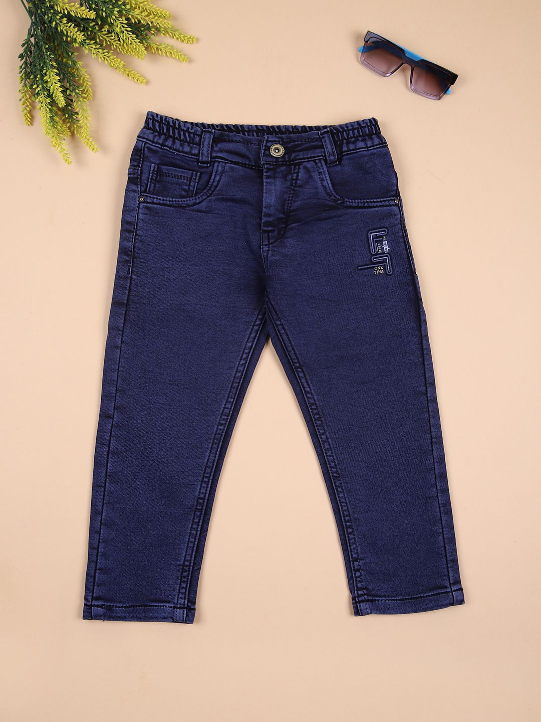 

V-Mart Boys Mid-Rise Light Fade Stretchable Jeans, Blue