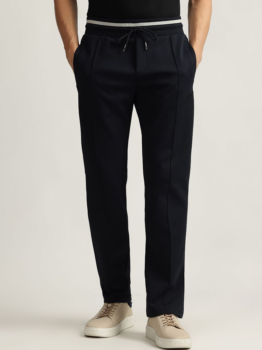 

Antony Morato Men Cotton Regular Fit Mid-Rise Track Pants, Navy blue