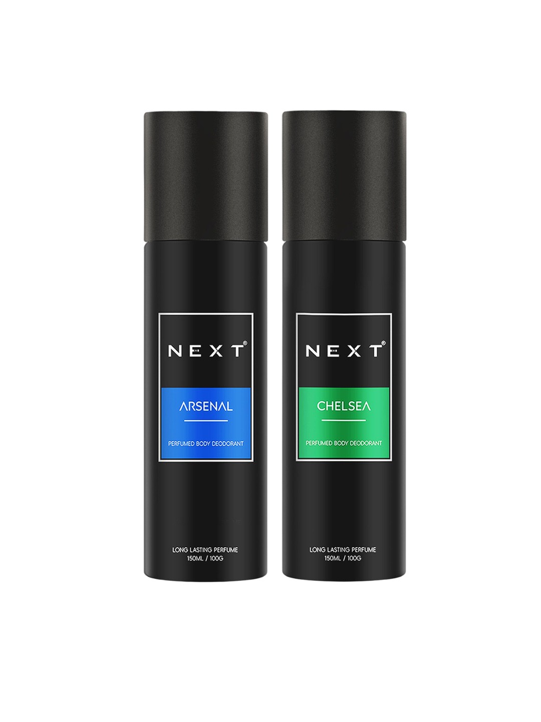 

NEXT CARE Set Of 2 Arsenal & Chelsea Deodorant Body Spray - 150 ml Each, Black