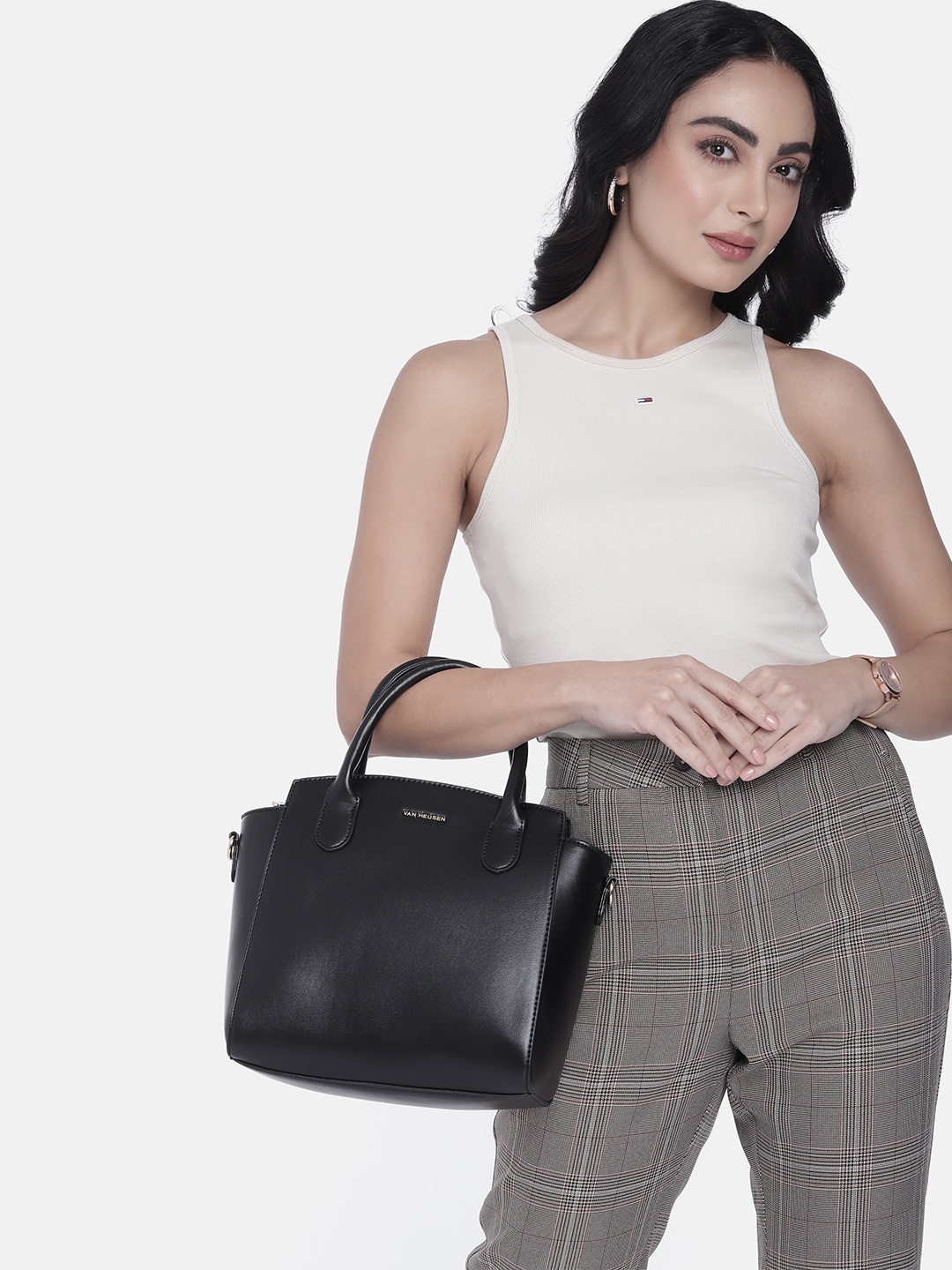 

Van Heusen Structured Handheld Bag, Black