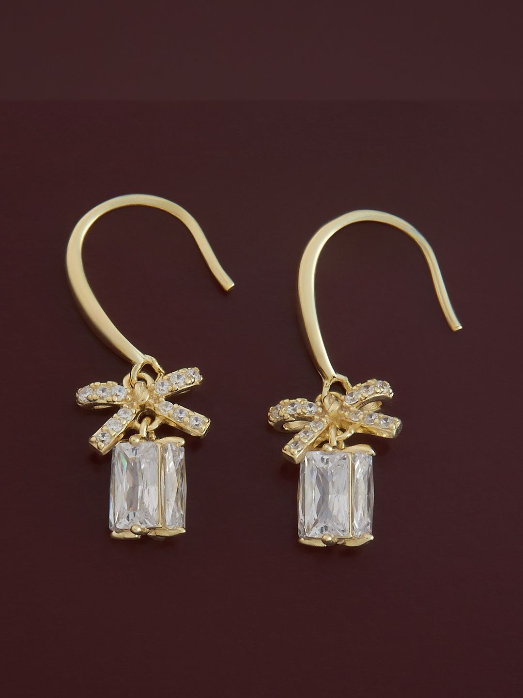 

Kushal's Fashion Jewellery Sterling Silver Zircon Gold-Plated Drop Earrings