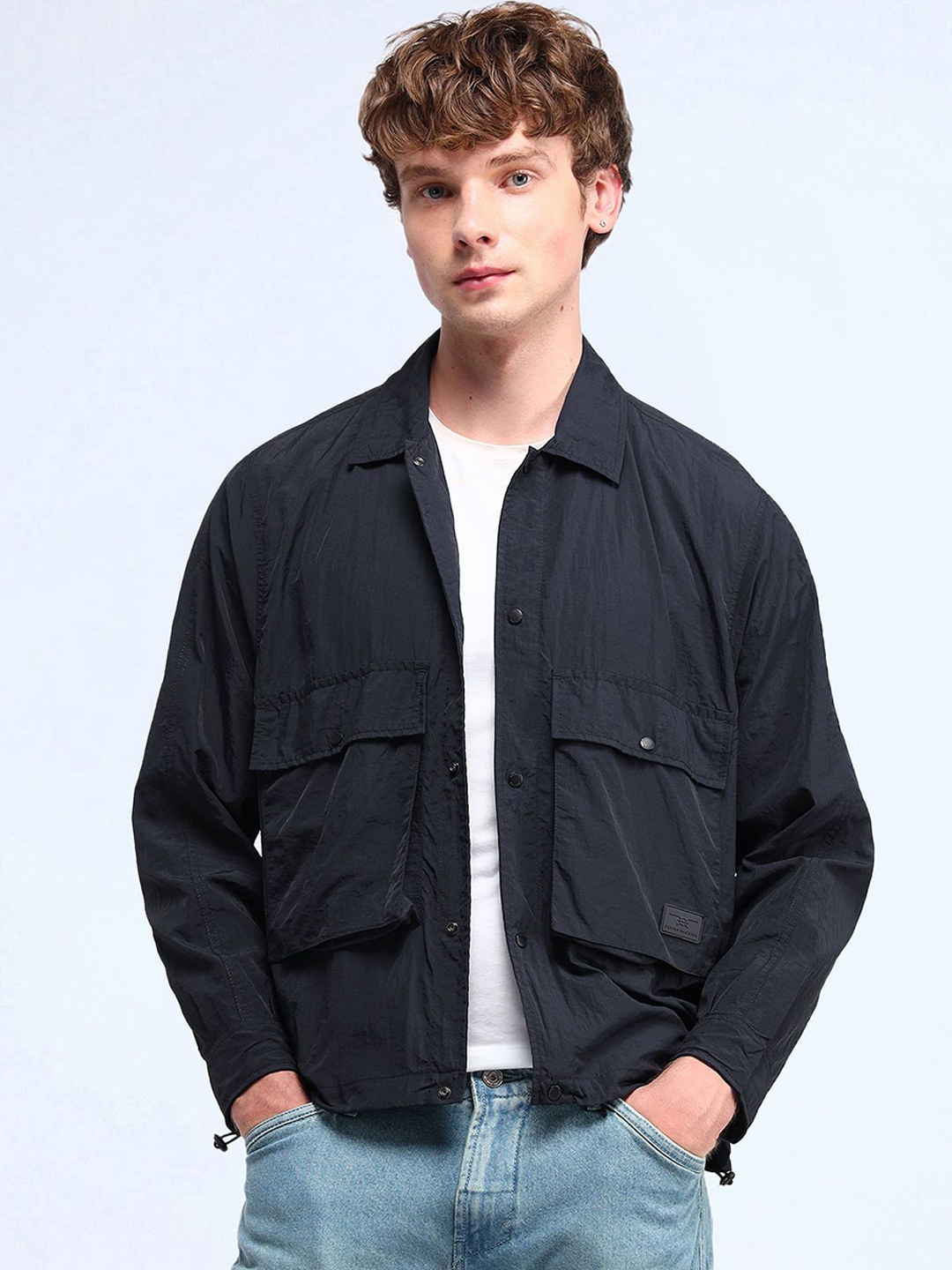 

Flying Machine Men Relaxed Fit Sporty Jacket, Navy blue