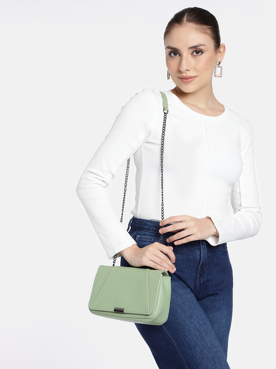 

Van Heusen Structured Sling Bag, Green