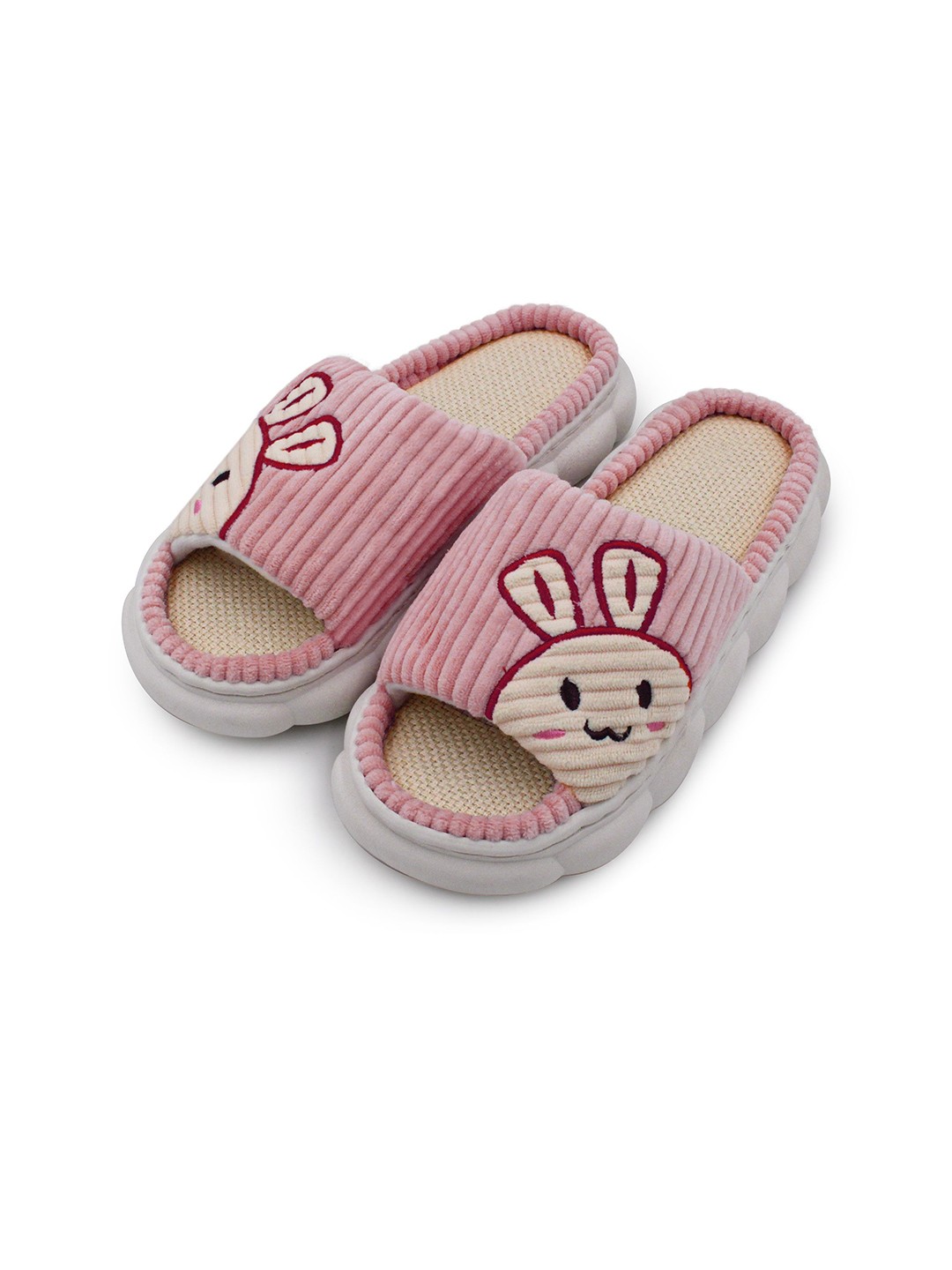 

JENNA Women Striped Room Slippers, Pink