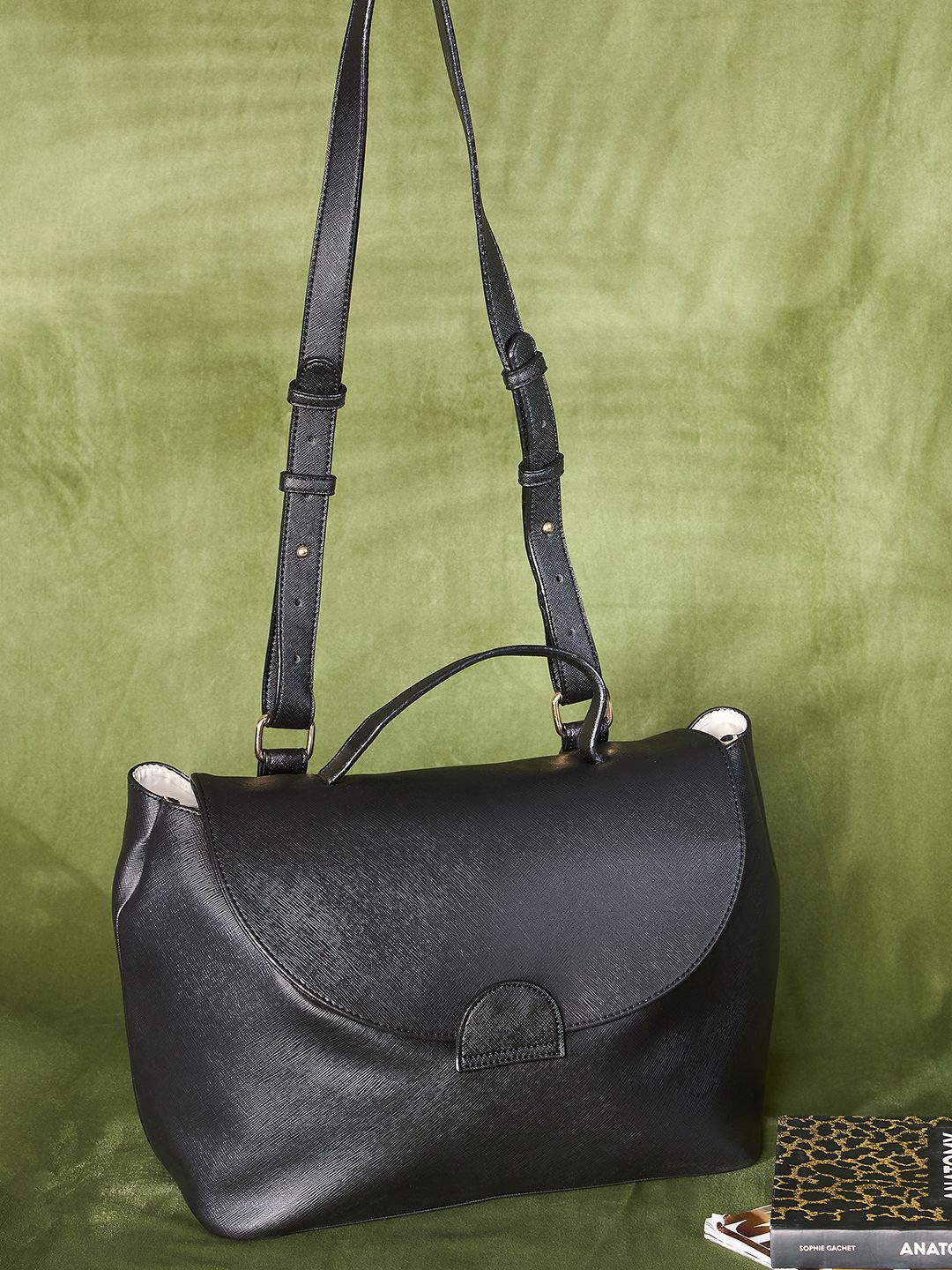 

Mast & Harbour Textured PU Structured Tote Bag, Black