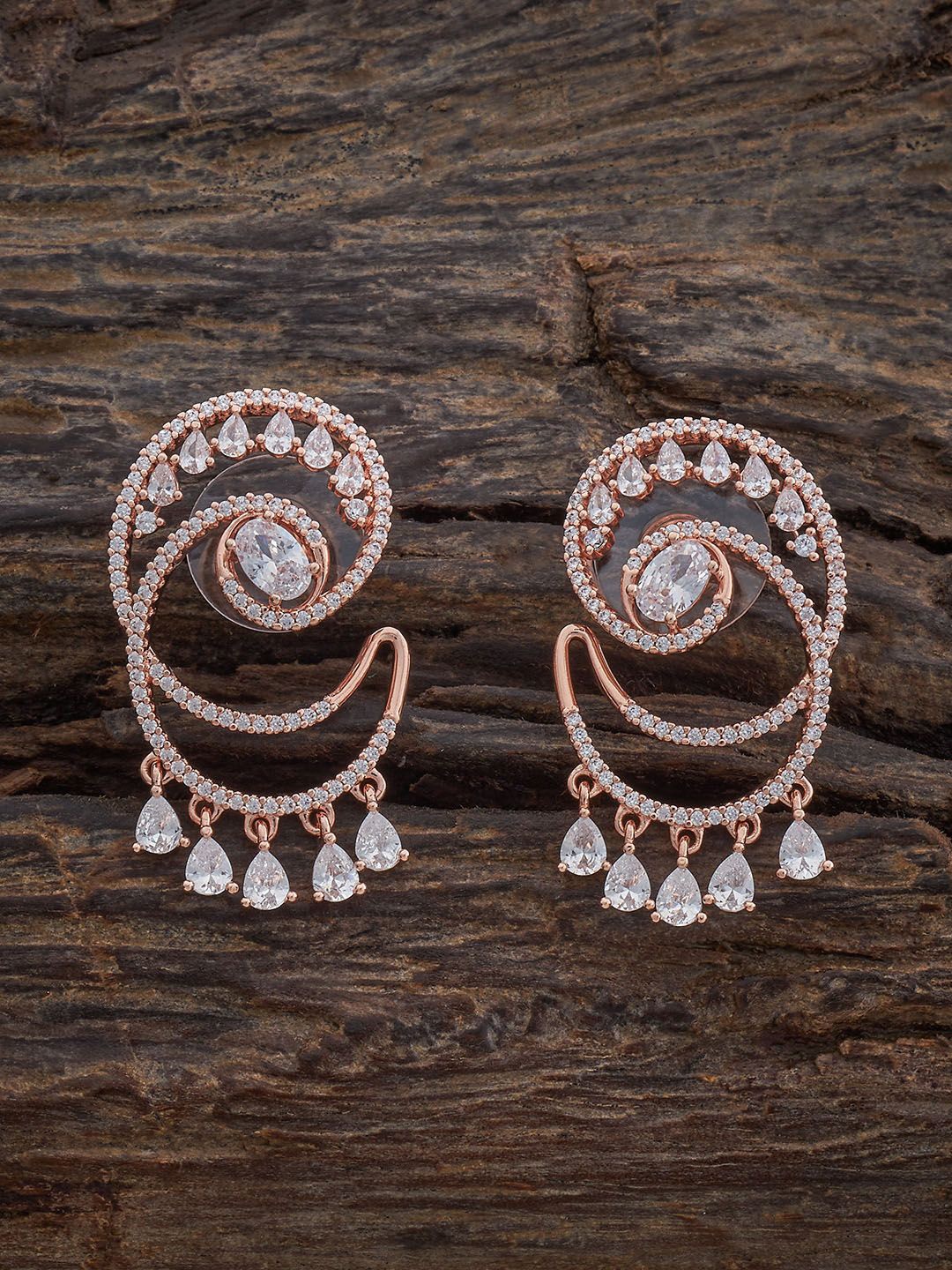 

Kushal's Fashion Jewellery Rose Gold-Plated Silver Zircon Circular Studs