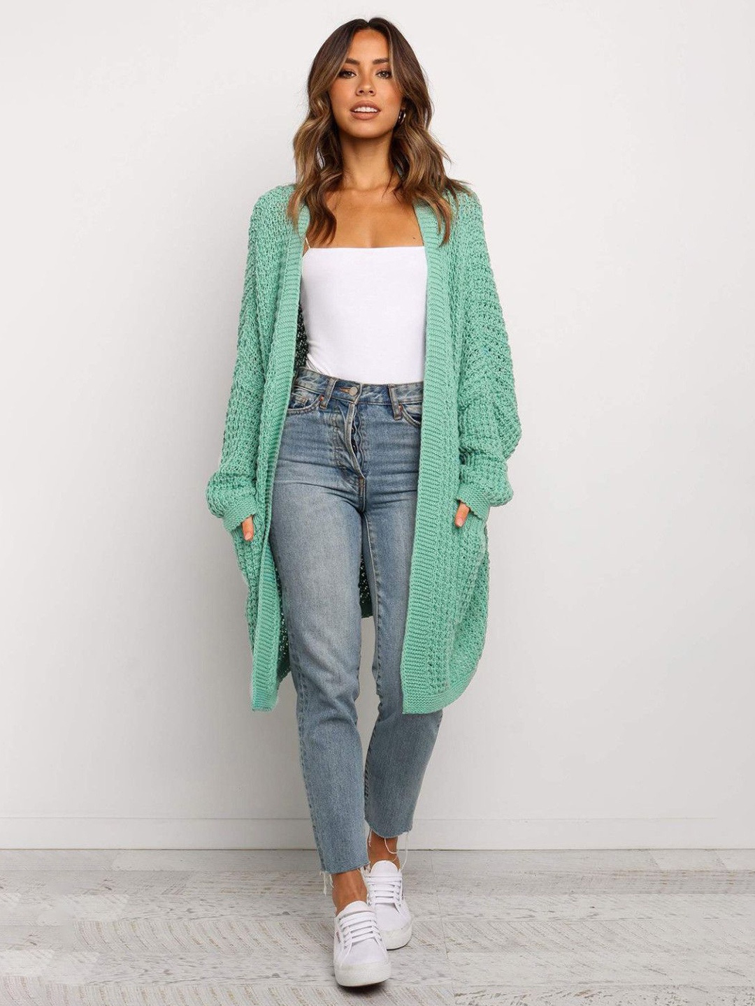 

StyleCast Women Long Sleeves Longline, Green