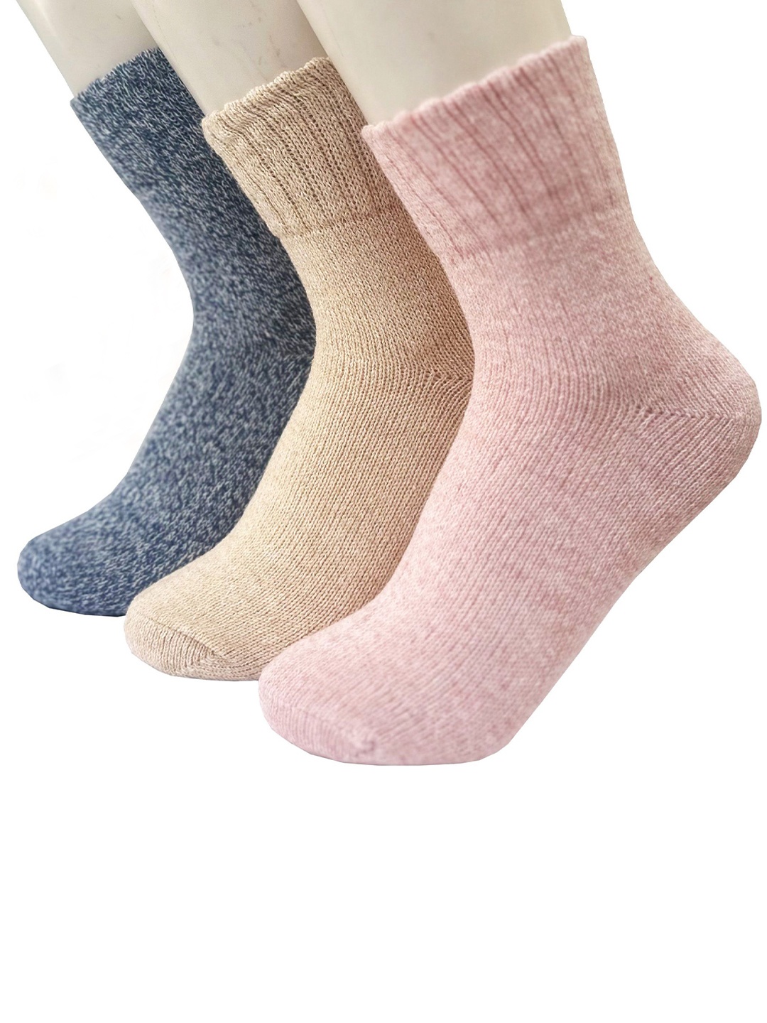 

Alexvyan Women Pack Of 3 Calf-Length Socks, Pink