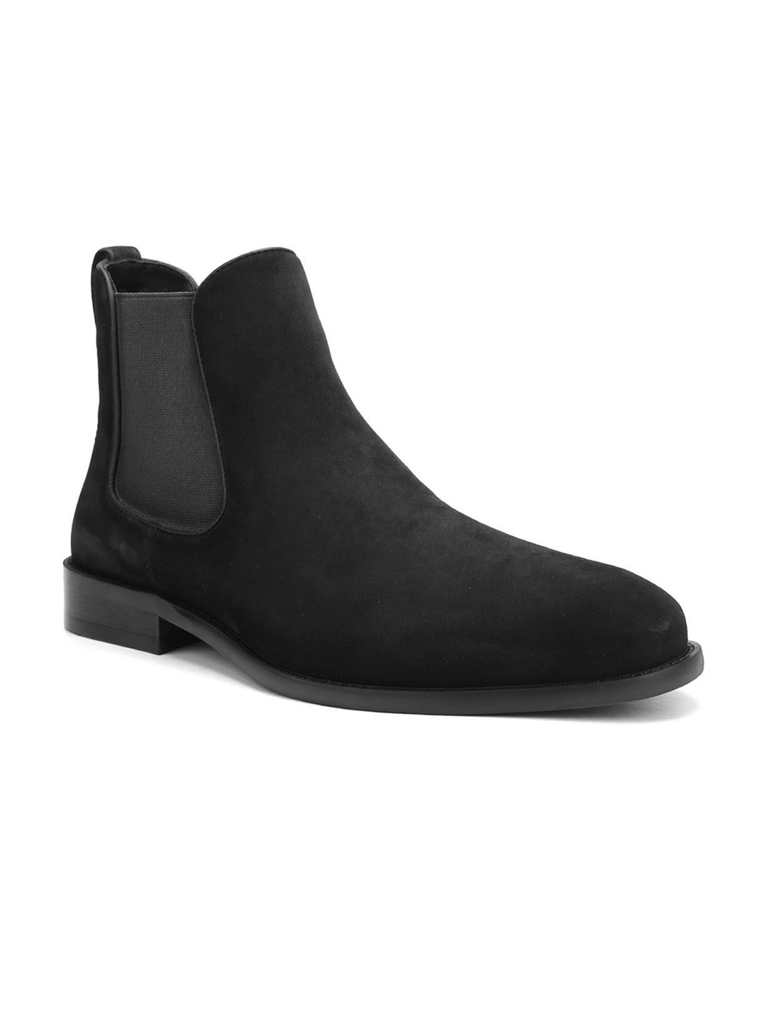 

ROSSO BRUNELLO Men Leather Mid-Top Chelsea Boots, Black