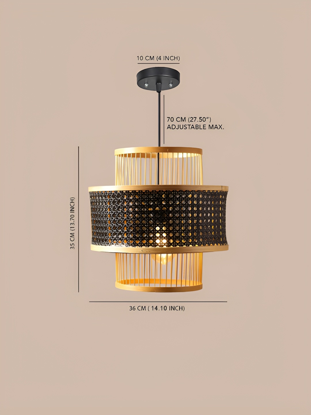 

HABERE INDIA Black Textured Ceiling Lamp