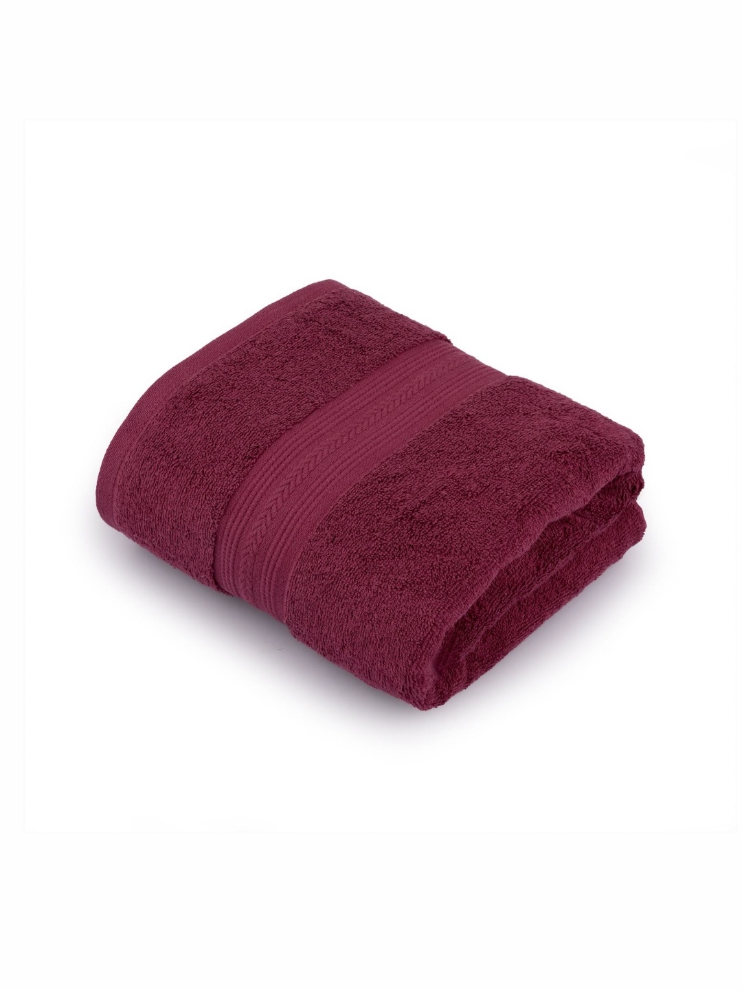 

Himeya Red Textured Striped Cotton 500 GSM Bath Towel