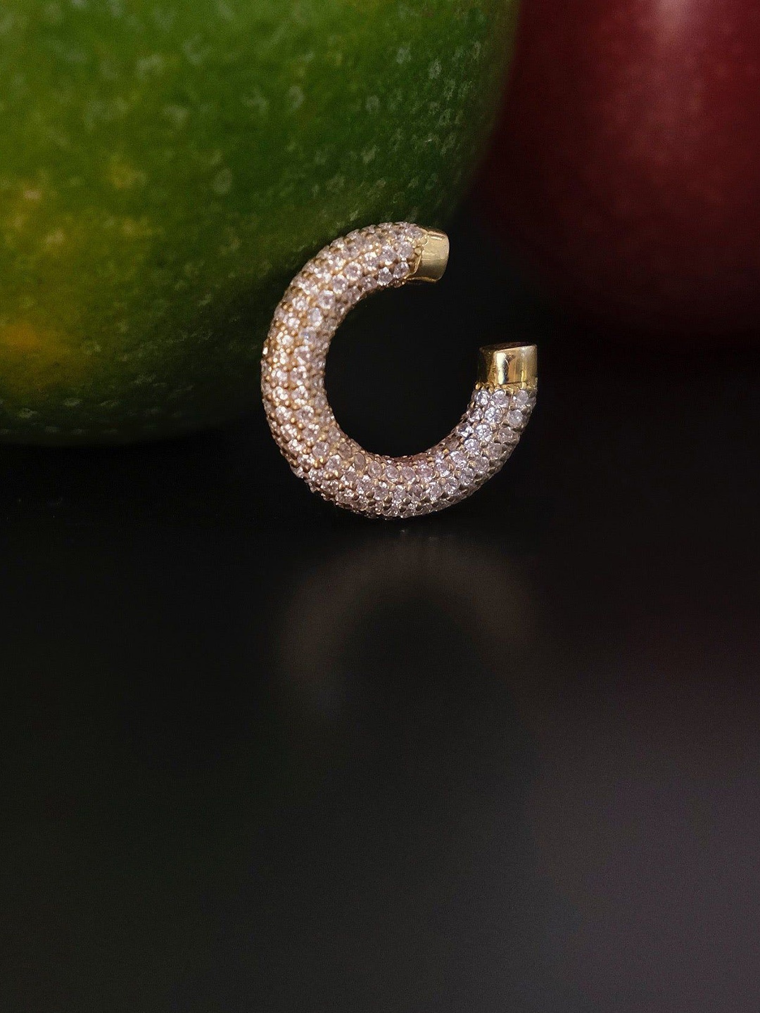 

Anushka Jain Jewellery 925 Sterling Silver Gold-Plated CZ Studded Ear Cuff Earrings