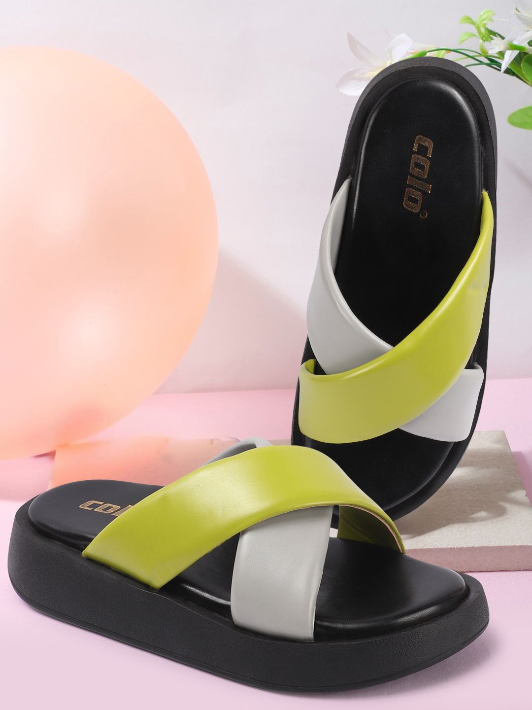 

Colo Women Open Toe Platform Sandals, Fluorescent green