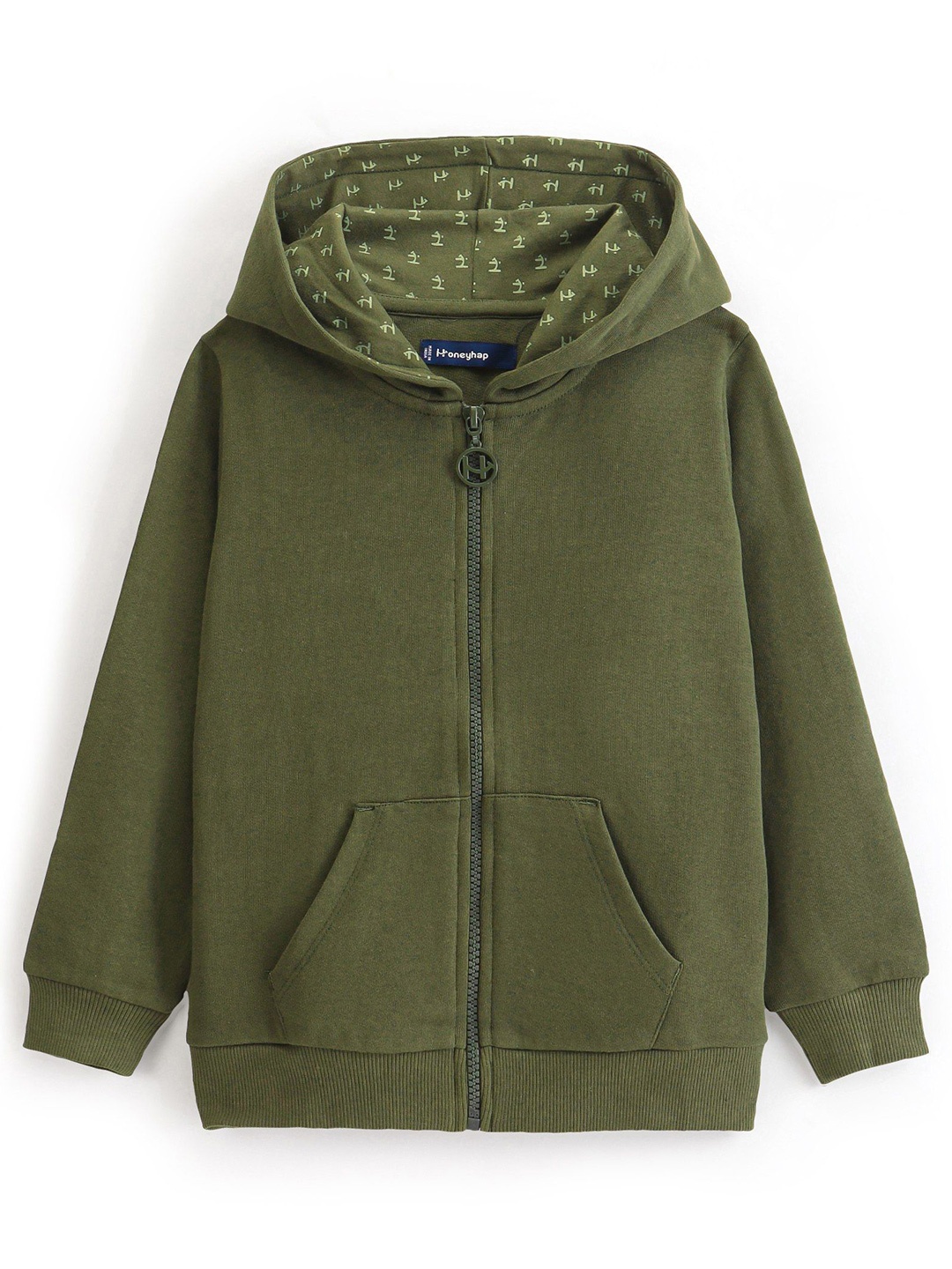 

Honeyhap Kids Cotton Long Sleeves Hooded Sweatshirt, Olive