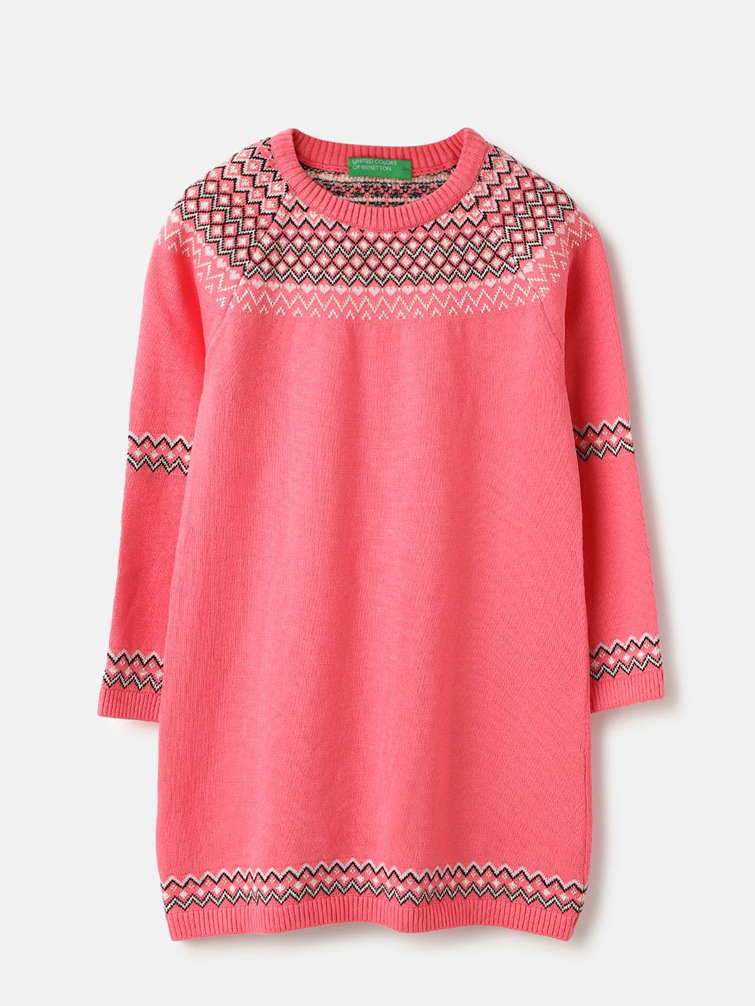 

United Colors of Benetton Girls Printed Bodycon Dress, Pink