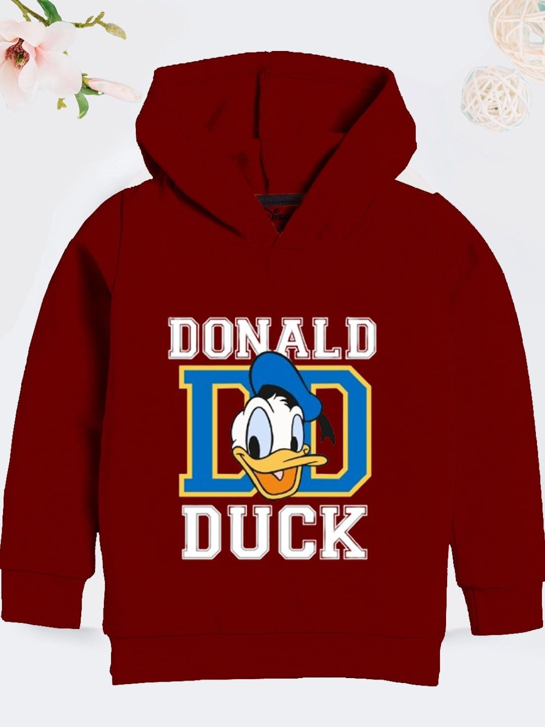

YK Disney Boys Graphic Printed Hooded Sweatshirt, Maroon