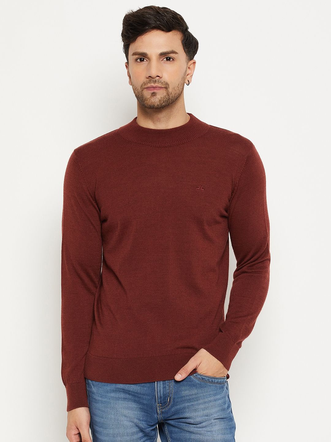 

98 Degree North Men Woollen Pullover, Maroon