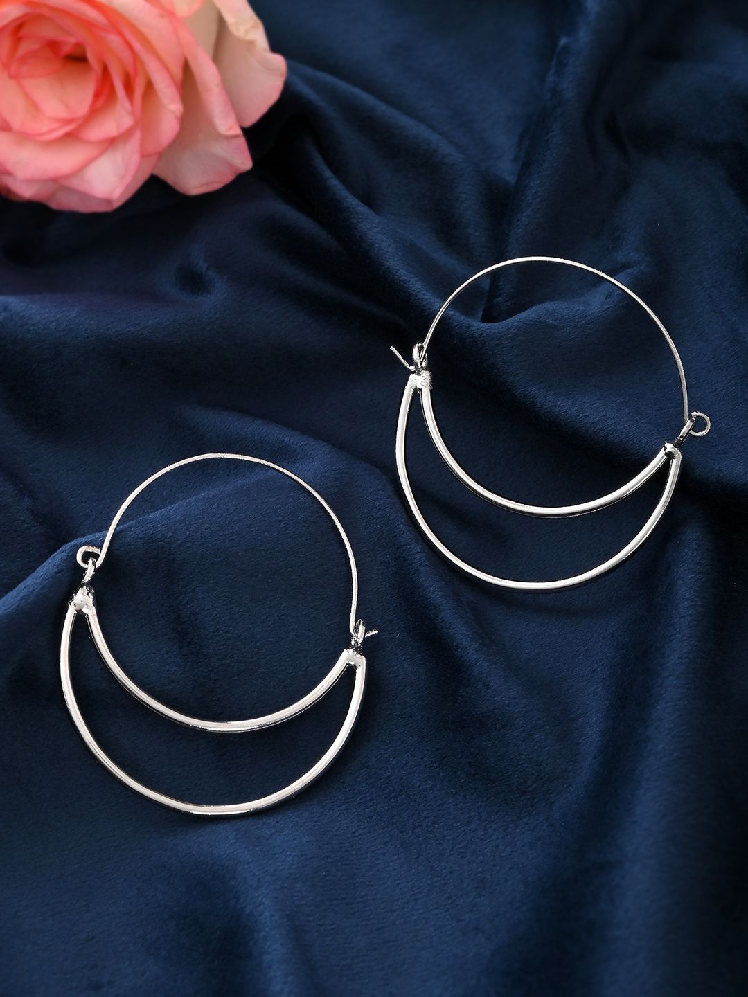 

RICHEERA Silver-Plated Geometric Hoop Earrings