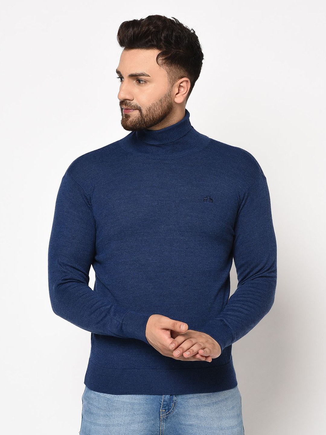 

98 Degree North Men Woollen Long Sleeves Sweaters, Blue